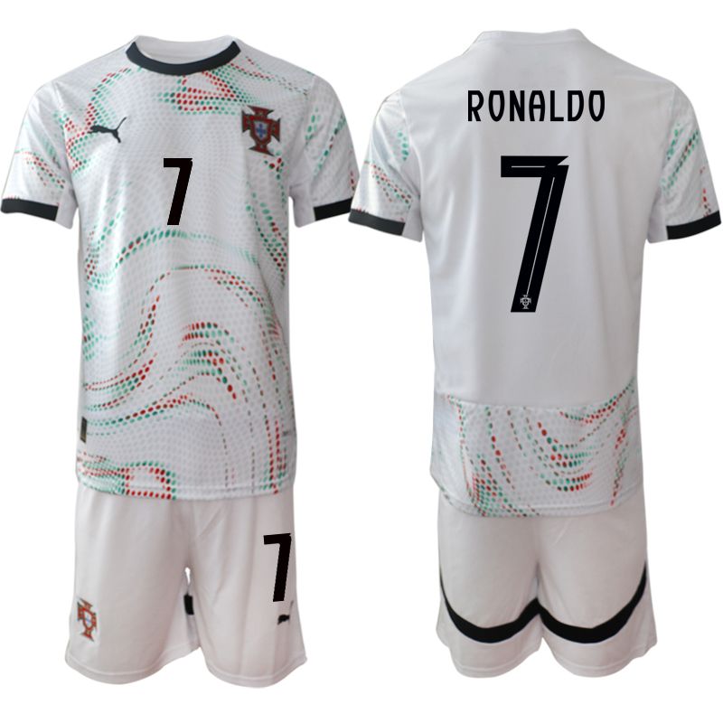Men 2025-2026 Season Portugal away White #7 Soccer Jersey